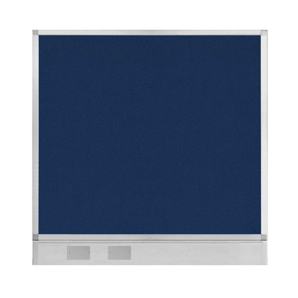 Versare Hush Panel Configurable Cubicle Partition 4' x 4' Navy Blue Fabric w/ Cable Channel 1855403 - main